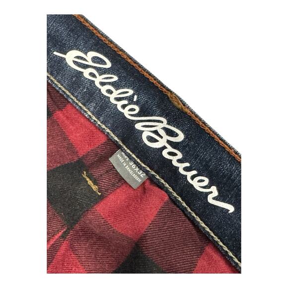 Eddie Bauer Mens Straight Fit Flannel Lined Jeans 38x32 Blue Cotton Blend - Picture 5 of 8